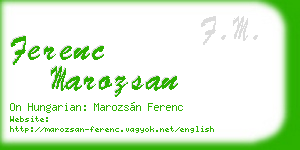 ferenc marozsan business card