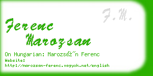 ferenc marozsan business card